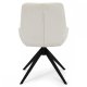 Helena spisebordsstol, m. drejefunktion - hvid polyester stof og sort metal