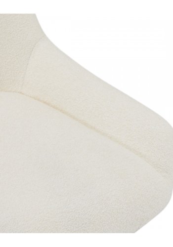 Helena spisebordsstol, m. drejefunktion - hvid polyester stof og sort metal