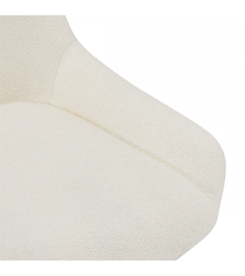 Helena spisebordsstol, m. drejefunktion - hvid polyester stof og sort metal