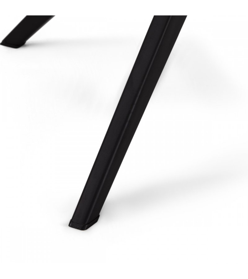 Helena spisebordsstol, m. drejefunktion - hvid polyester stof og sort metal