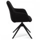 Helena spisebordsstol, m. armln og drejefunktion - sort polyester stof og sort metal