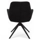 Helena spisebordsstol, m. armln og drejefunktion - sort polyester stof og sort metal