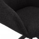 Helena spisebordsstol, m. armln og drejefunktion - sort polyester stof og sort metal