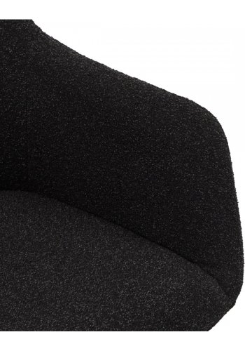 Helena spisebordsstol, m. armln og drejefunktion - sort polyester stof og sort metal