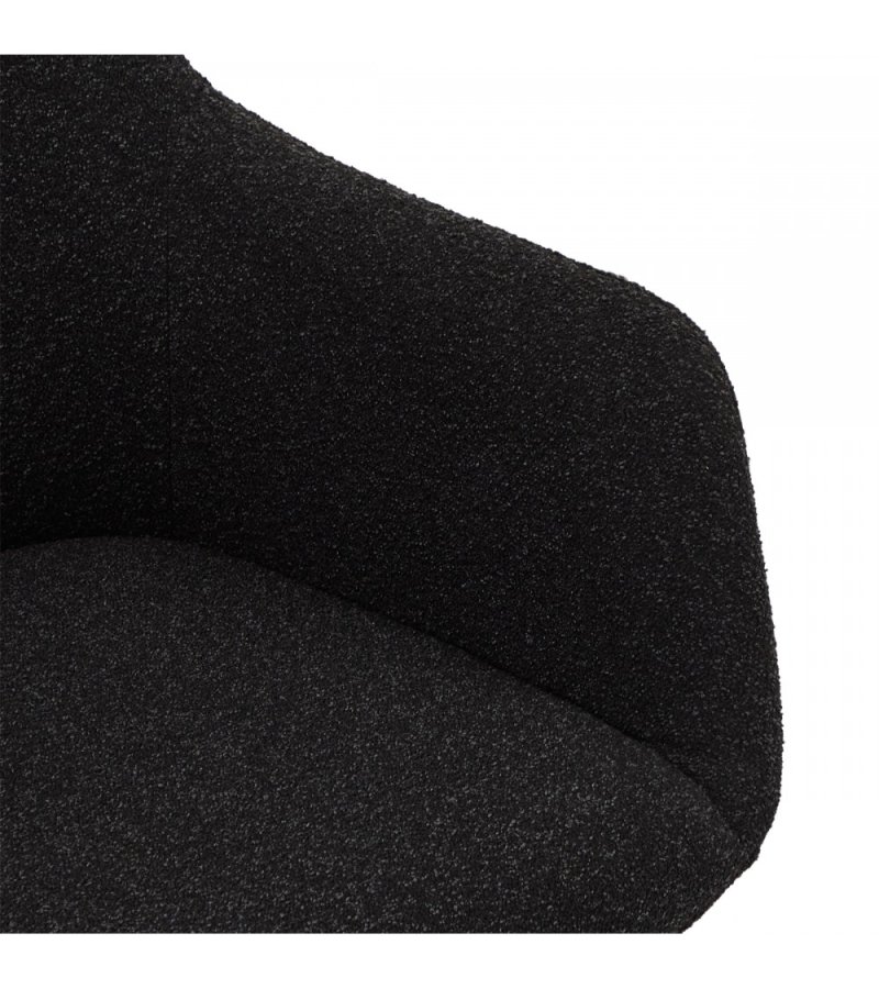 Helena spisebordsstol, m. armln og drejefunktion - sort polyester stof og sort metal