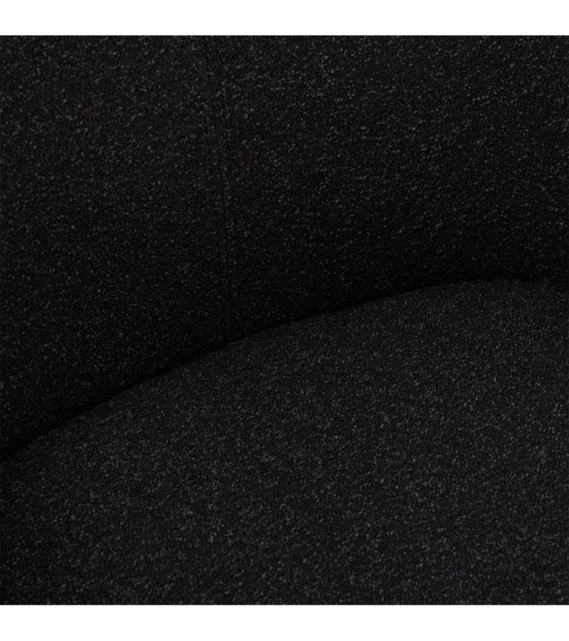 Helena spisebordsstol, m. armln og drejefunktion - sort polyester stof og sort metal