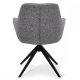 Helena spisebordsstol, m. armln og drejefunktion - gr polyester stof og sort metal