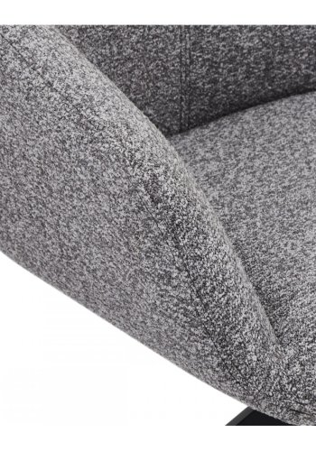 Helena spisebordsstol, m. armln og drejefunktion - gr polyester stof og sort metal