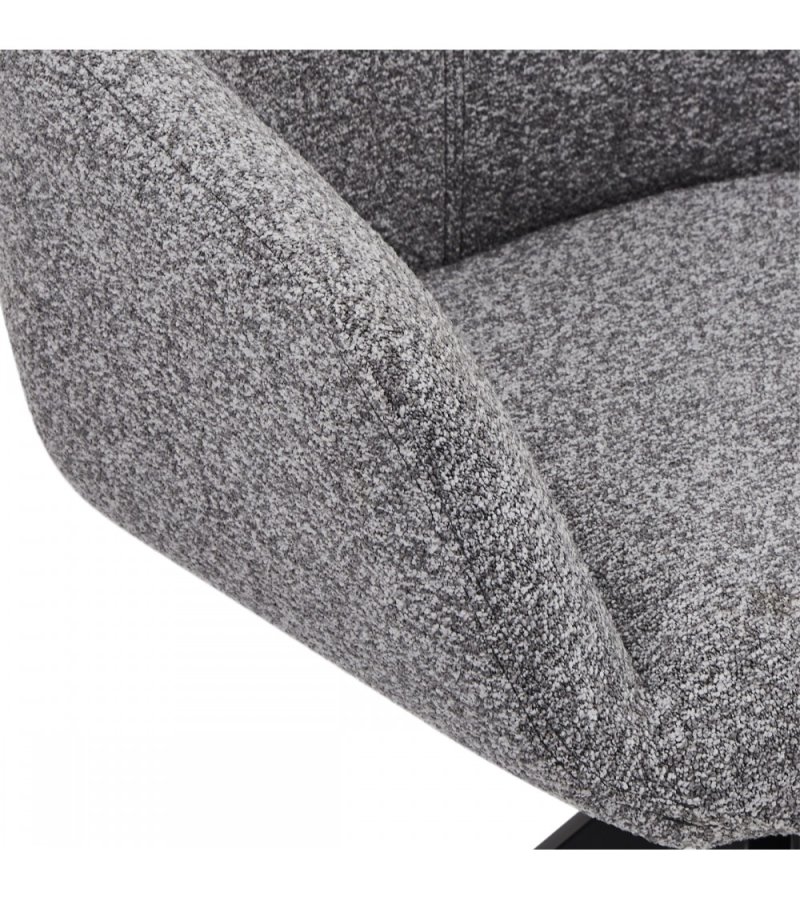 Helena spisebordsstol, m. armln og drejefunktion - gr polyester stof og sort metal