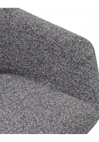 Helena spisebordsstol, m. armln og drejefunktion - gr polyester stof og sort metal