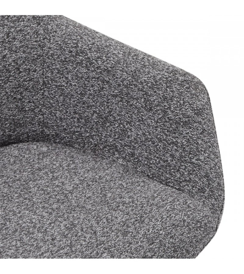 Helena spisebordsstol, m. armln og drejefunktion - gr polyester stof og sort metal