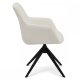 Helena spisebordsstol, m. armln og drejefunktion - hvid polyester stof og sort metal