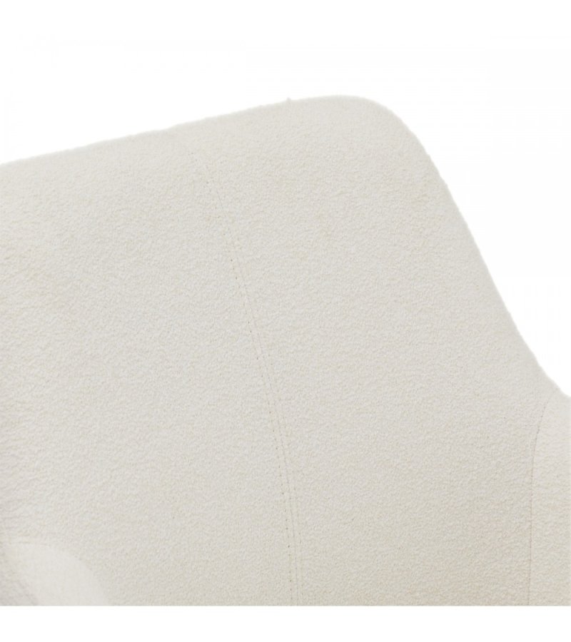 Helena spisebordsstol, m. armln og drejefunktion - hvid polyester stof og sort metal