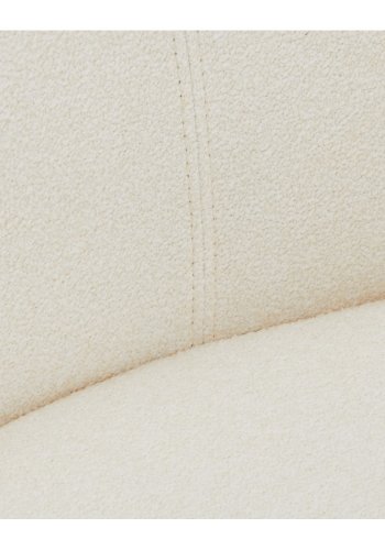 Helena spisebordsstol, m. armln og drejefunktion - hvid polyester stof og sort metal