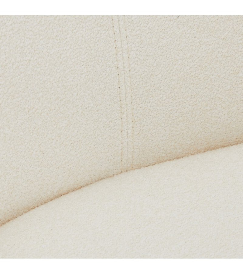 Helena spisebordsstol, m. armln og drejefunktion - hvid polyester stof og sort metal