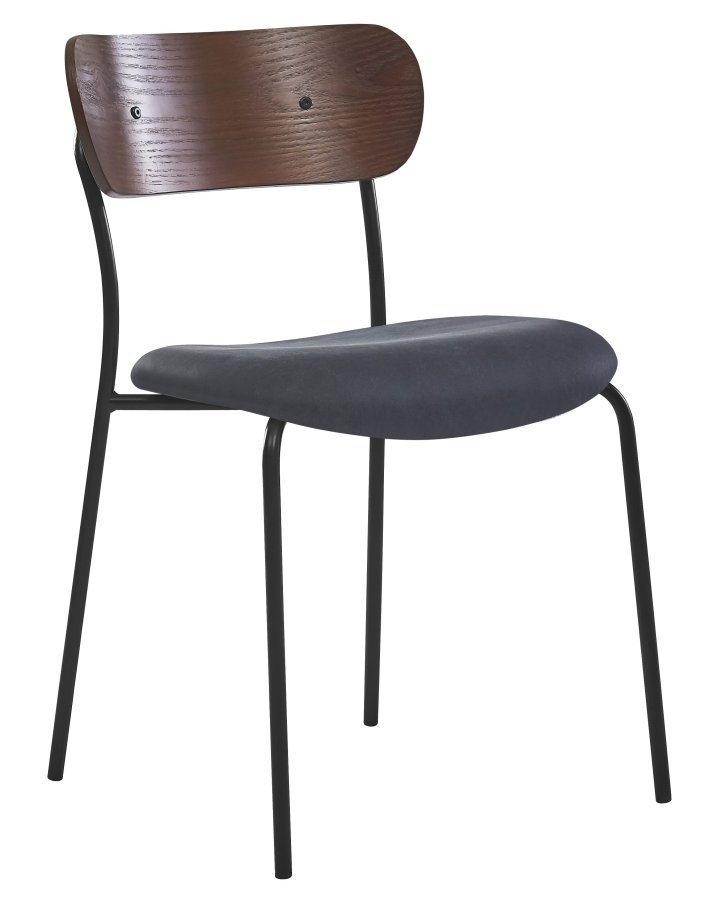 NORDLYS Lincoln spisebordsstol, stabelbar - ruskind, tr og sort metal