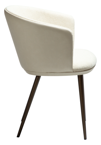 DANFORM Hey lnestol, m. armln - matteret mandel boucléstof m. glimmer, kunstlder, messing stl