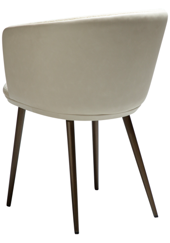 DANFORM Hey lnestol, m. armln - matteret mandel boucléstof m. glimmer, kunstlder, messing stl