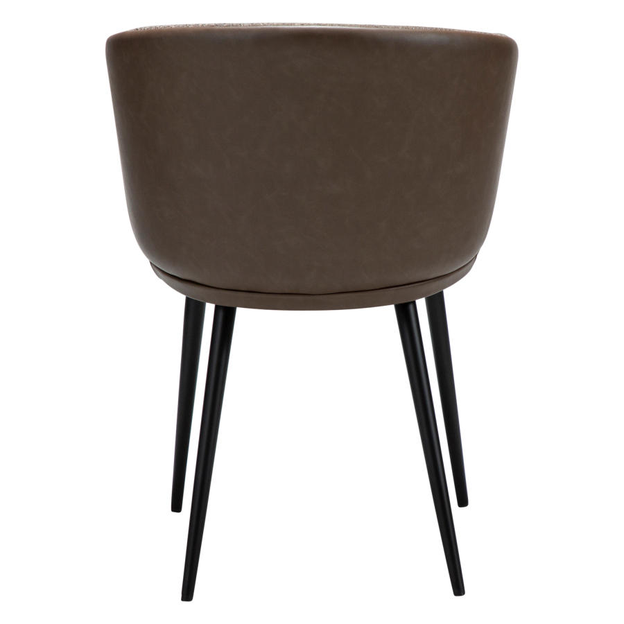 DANFORM Hey lnestol, m. armln - Major brun boucléstof/kunstlder og sort stl