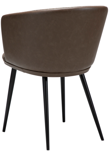 DANFORM Hey lnestol, m. armln - Major brun boucléstof/kunstlder og sort stl