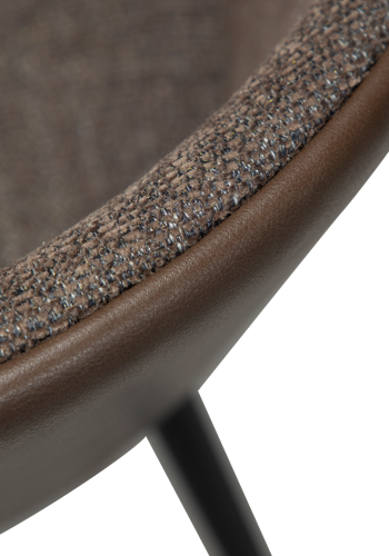 DANFORM Hey lnestol, m. armln - Major brun boucléstof/kunstlder og sort stl