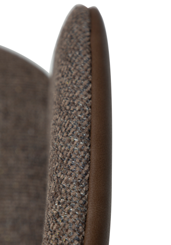 DANFORM Hey lnestol, m. armln - Major brun boucléstof/kunstlder og sort stl