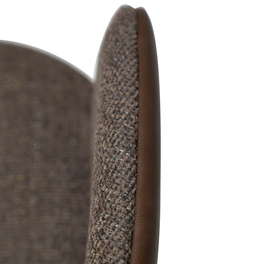 DANFORM Hey lnestol, m. armln - Major brun boucléstof/kunstlder og sort stl