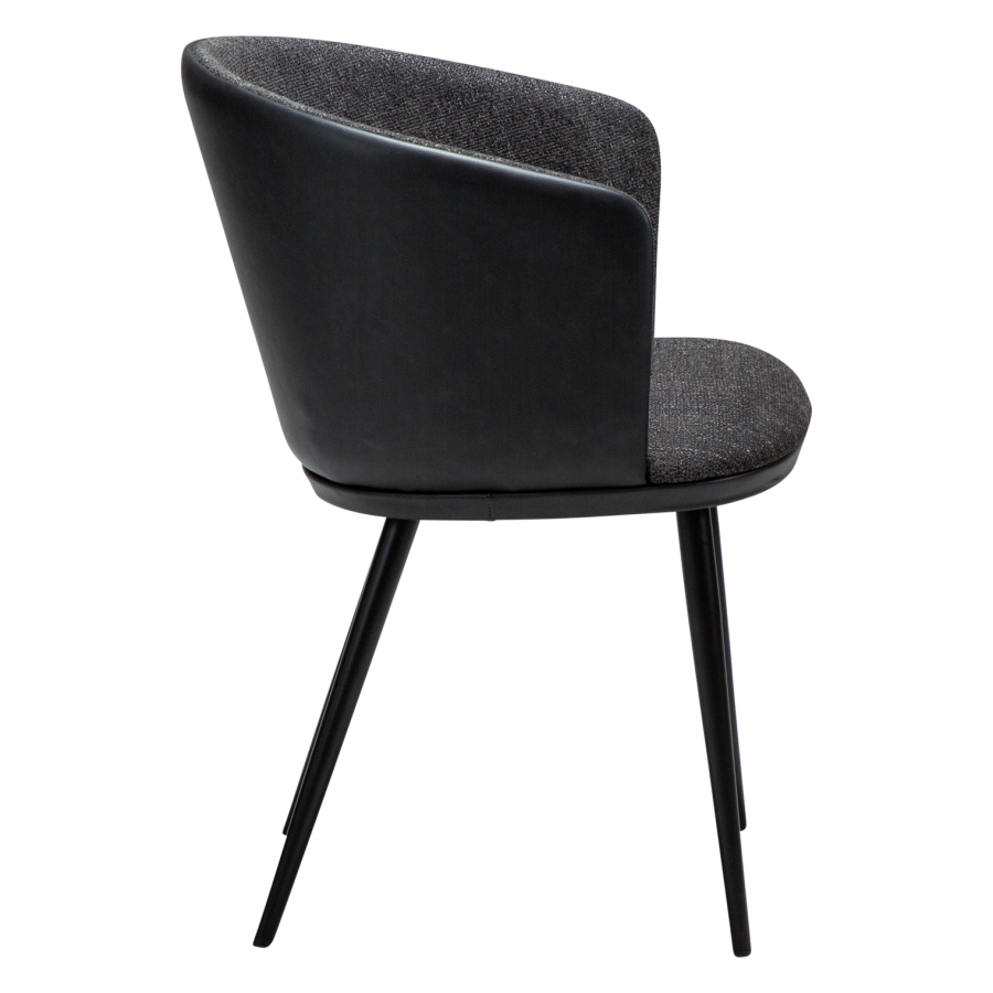 DANFORM Hey lnestol, m. armln - Ravn sort boucléstof/kunstlder og sort stl