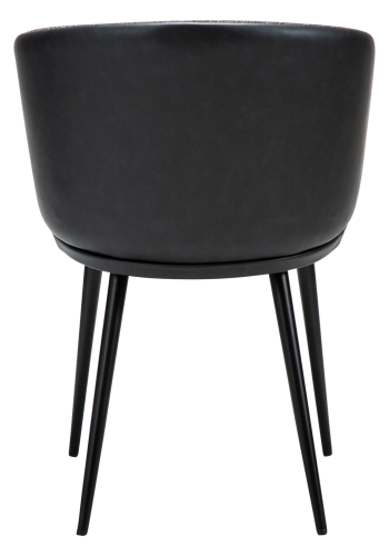 DANFORM Hey lnestol, m. armln - Ravn sort boucléstof/kunstlder og sort stl