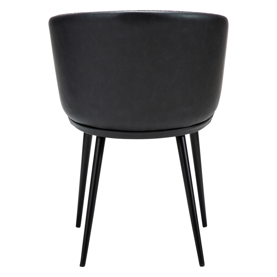 DANFORM Hey lnestol, m. armln - Ravn sort boucléstof/kunstlder og sort stl