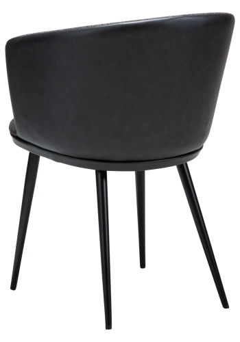 DANFORM Hey lnestol, m. armln - Ravn sort boucléstof/kunstlder og sort stl