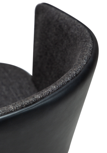 DANFORM Hey lnestol, m. armln - Ravn sort boucléstof/kunstlder og sort stl