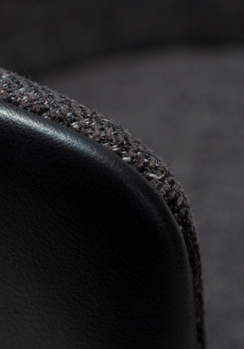 DANFORM Hey lnestol, m. armln - Ravn sort boucléstof/kunstlder og sort stl