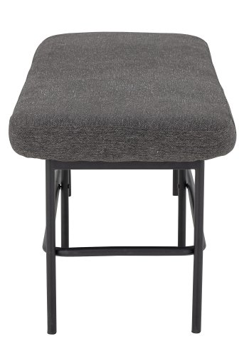 BLOOMINGVILLE Farell bnk, rektangulr - gr polyester og sort metal (140x45,5)