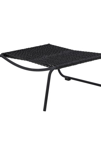 BLOOMINGVILLE Boel liggestol, m. taburet og pude - sort flet og sort metal