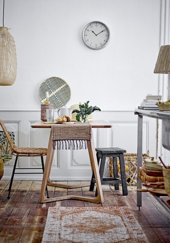 BLOOMINGVILLE Rama bordlampe - jute og hvid stentj