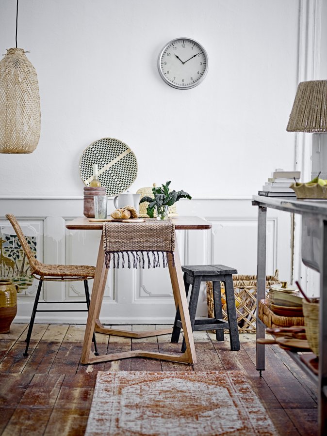 BLOOMINGVILLE Rama bordlampe - jute og hvid stentj