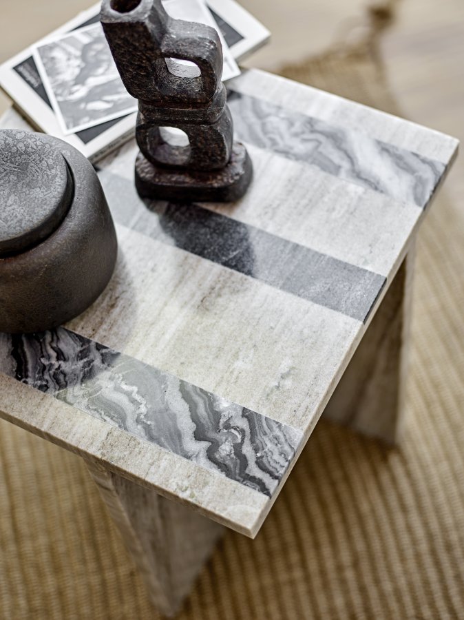 BLOOMINGVILLE Clea Sidebord, Brun, Marmor