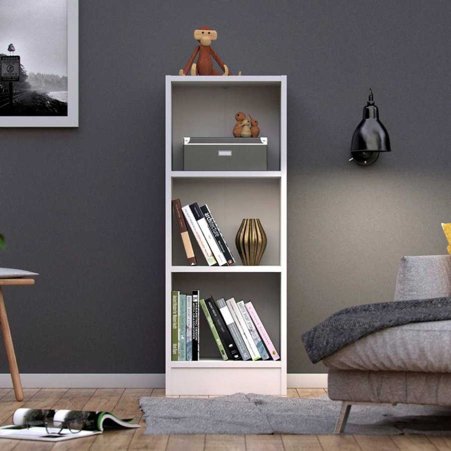 TVILUM Basic reolsystem - hvid/klar glas, m. 8 lger