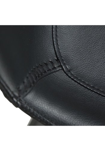 DAN-FORM Hype barstol, m. rygln og fodsttte - sort kunstlder og sort stl