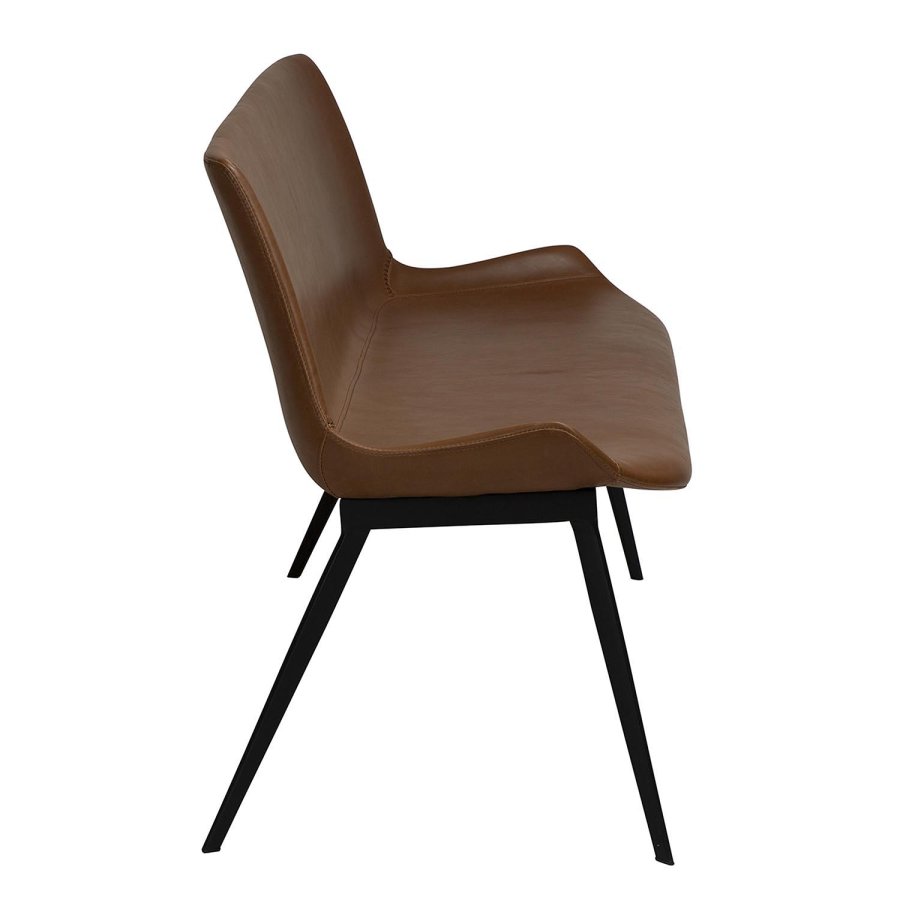 DAN-FORM Hype sofabnk - lysebrun kunstlder og sort stl