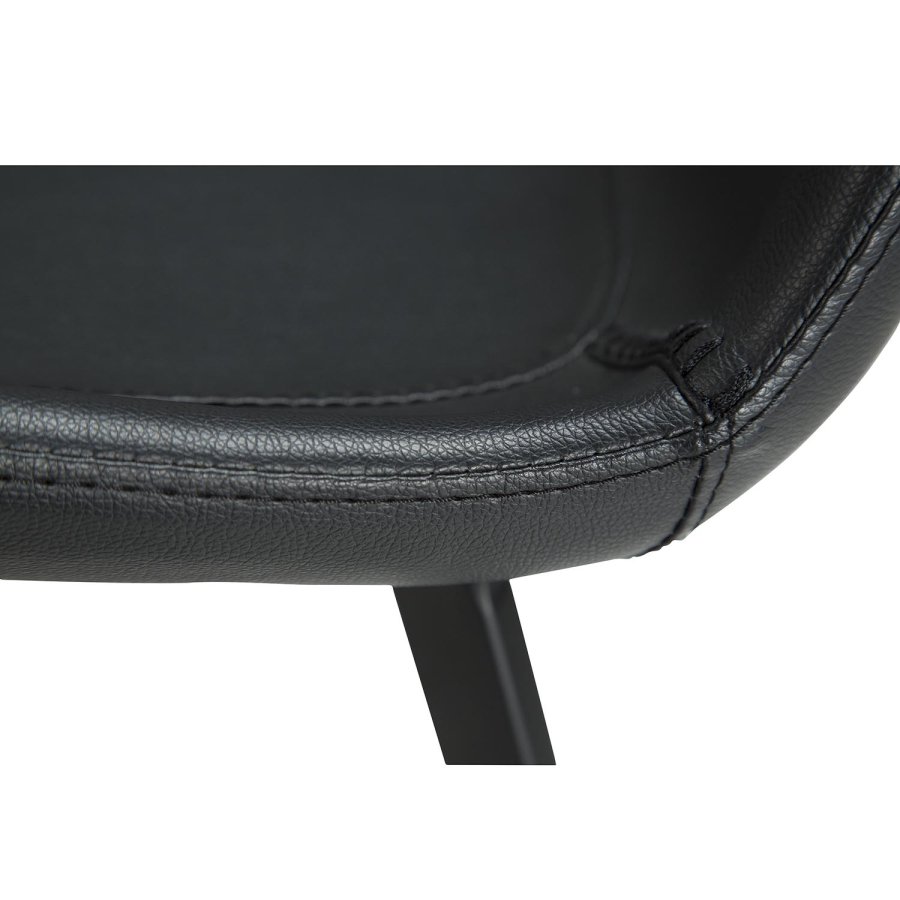 DAN-FORM Hype spisebordsstol - sort kunstlder og sort stl
