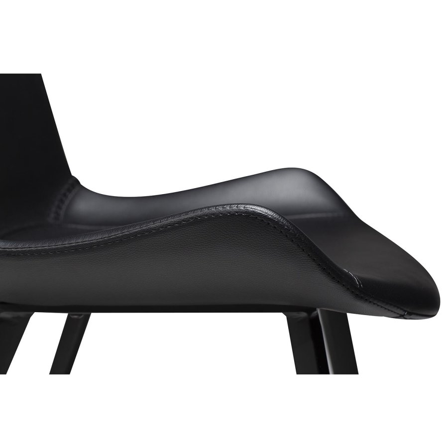 DAN-FORM Hype spisebordsstol - sort kunstlder og sort stl