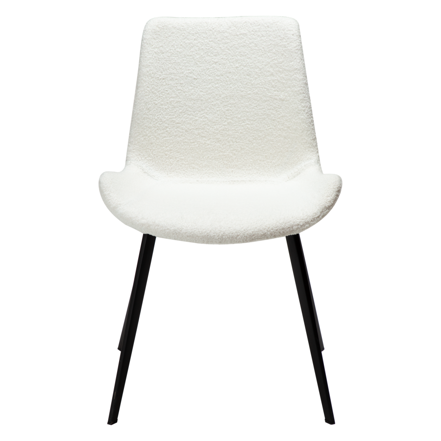 DAN-FORM Hype spisebordsstol - hvid/beige RPES bouclé stof og sort stl