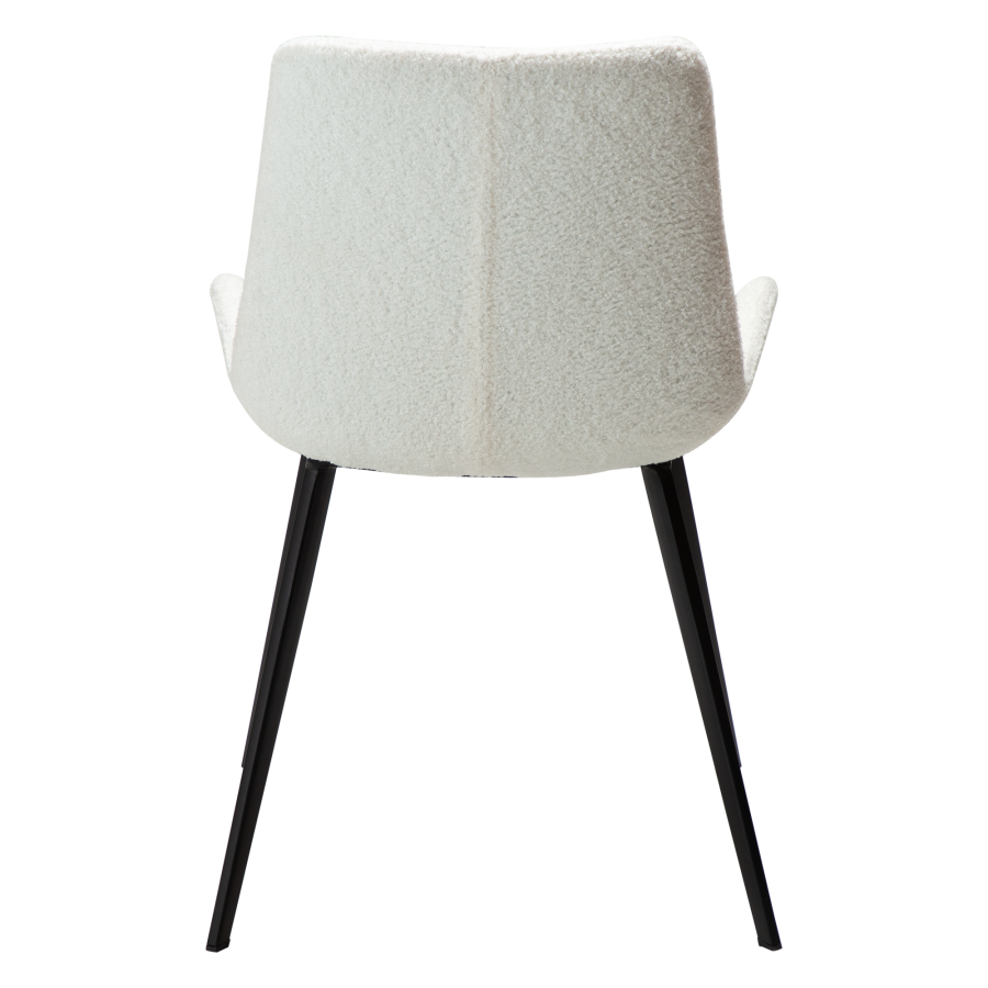 DAN-FORM Hype spisebordsstol - hvid/beige RPES bouclé stof og sort stl