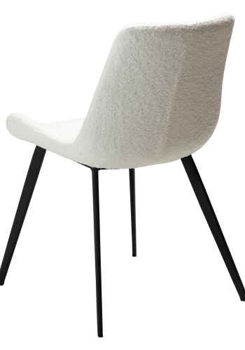 DAN-FORM Hype spisebordsstol - hvid/beige RPES bouclé stof og sort stl