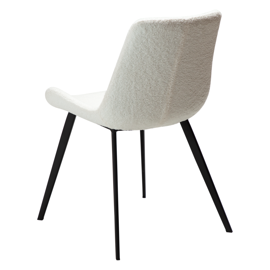 DAN-FORM Hype spisebordsstol - hvid/beige RPES bouclé stof og sort stl