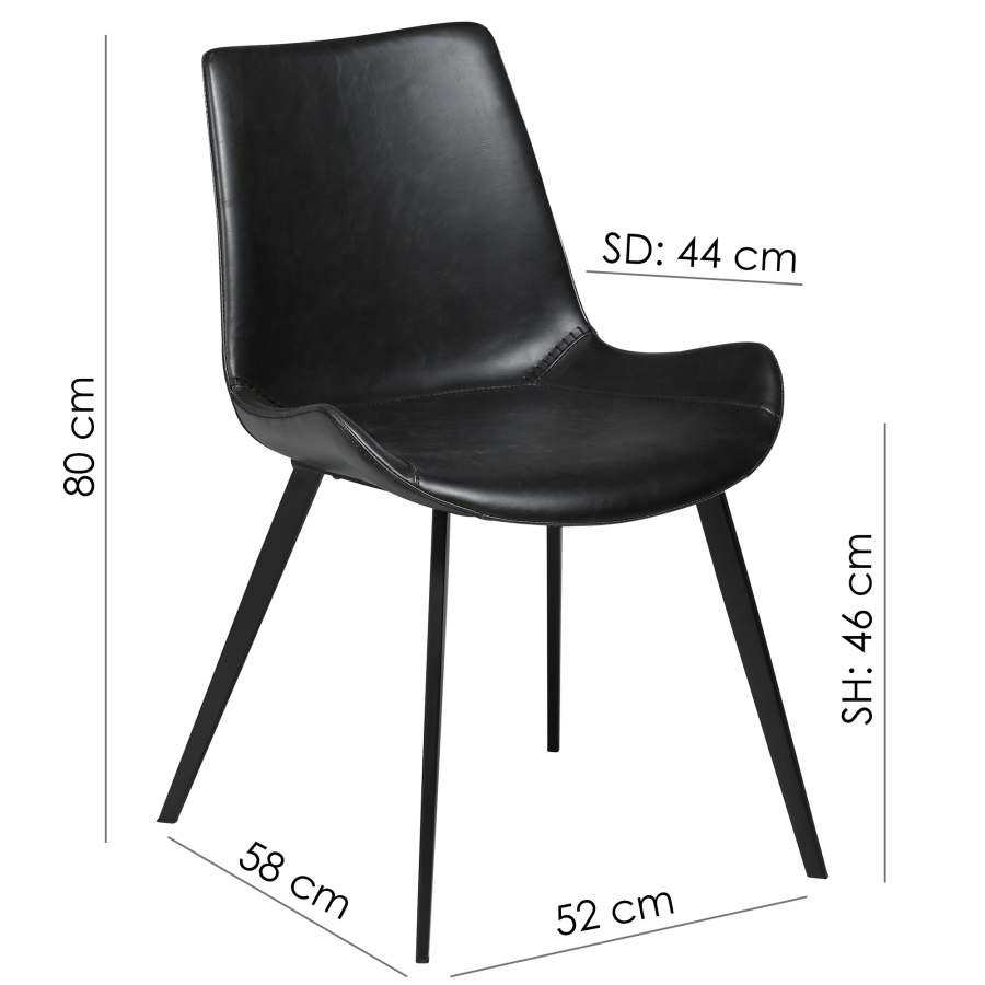 DAN-FORM Hype spisebordsstol - hvid/beige RPES bouclé stof og sort stl