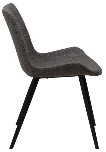 DAN-FORM Hype spisebordsstol - gr RPES bouclé stof og sort stl