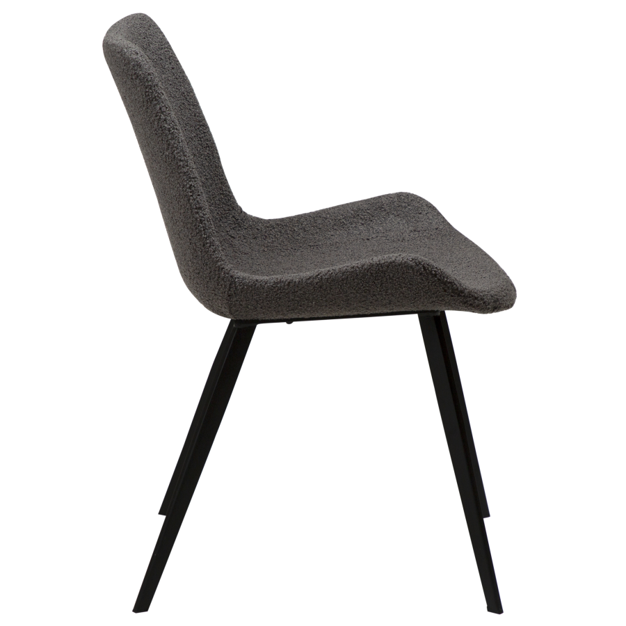 DAN-FORM Hype spisebordsstol - gr RPES bouclé stof og sort stl